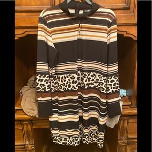 DKNY women’s mixed print turtleneck dress